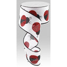 Shop For 2.5" Ladybug on Royal Ribbon: White (10 Yards) at Michelle's aDOORable Creations