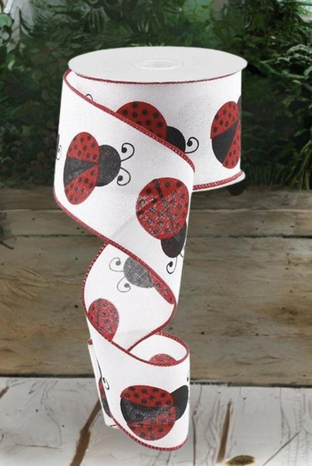 Shop For 2.5" Ladybug Ribbon: White, Red, Black (10 Yards) at Michelle's aDOORable Creations