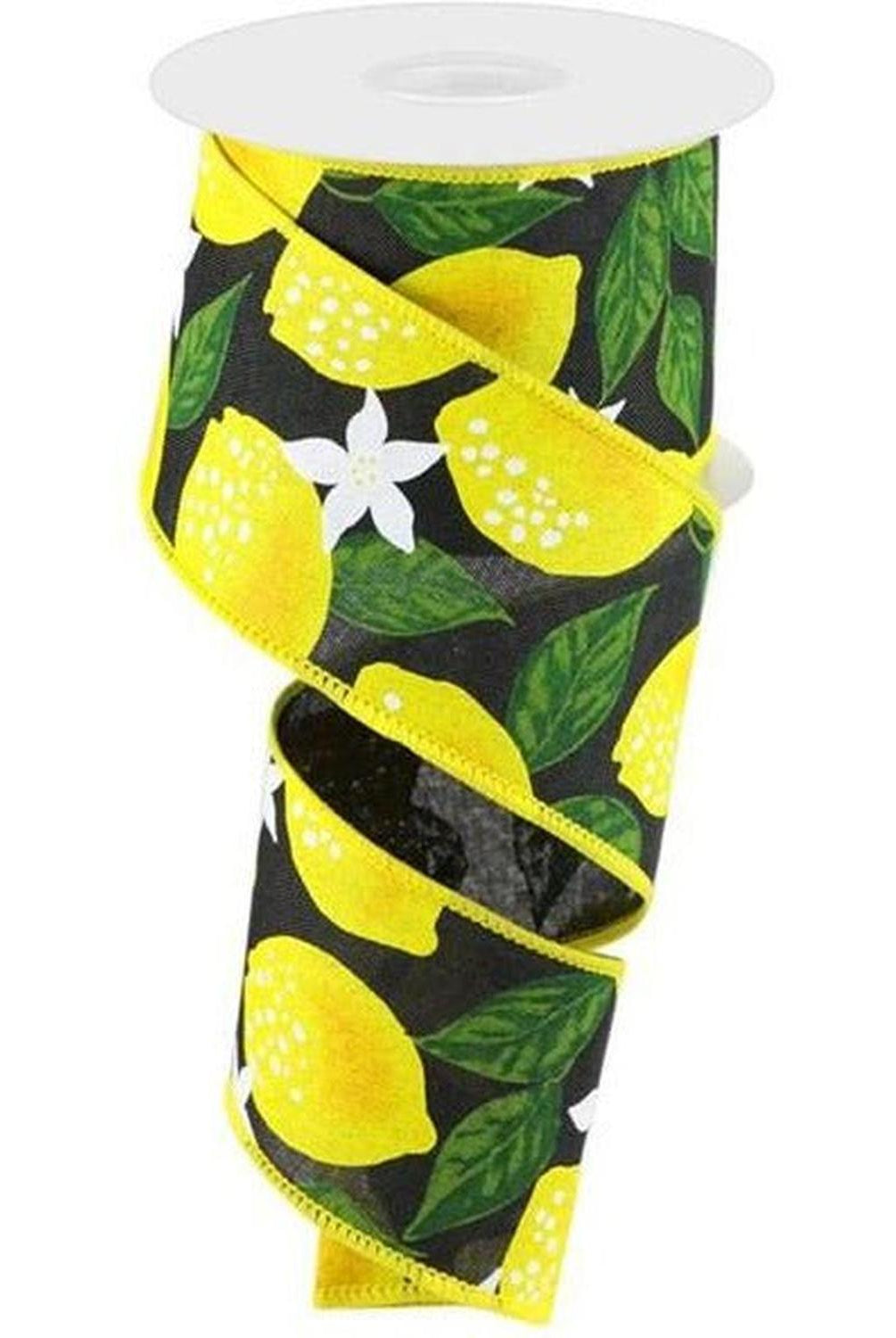 Shop For 2.5" Lemon on Royal Ribbon: Black (10 Yards) at Michelle's aDOORable Creations