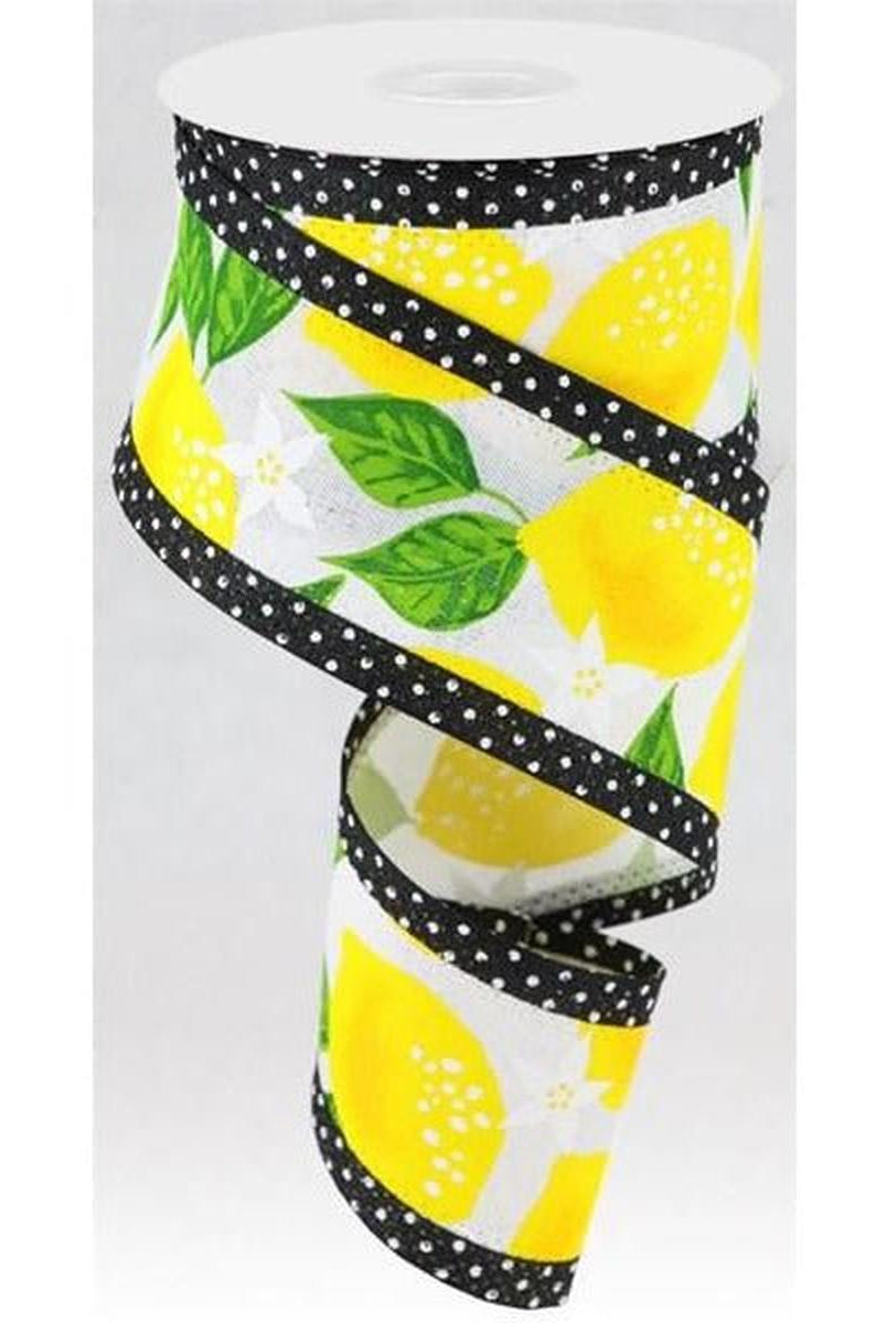 Shop For 2.5" Lemon Swiss Dots Ribbon: White (10 Yards) at Michelle's aDOORable Creations