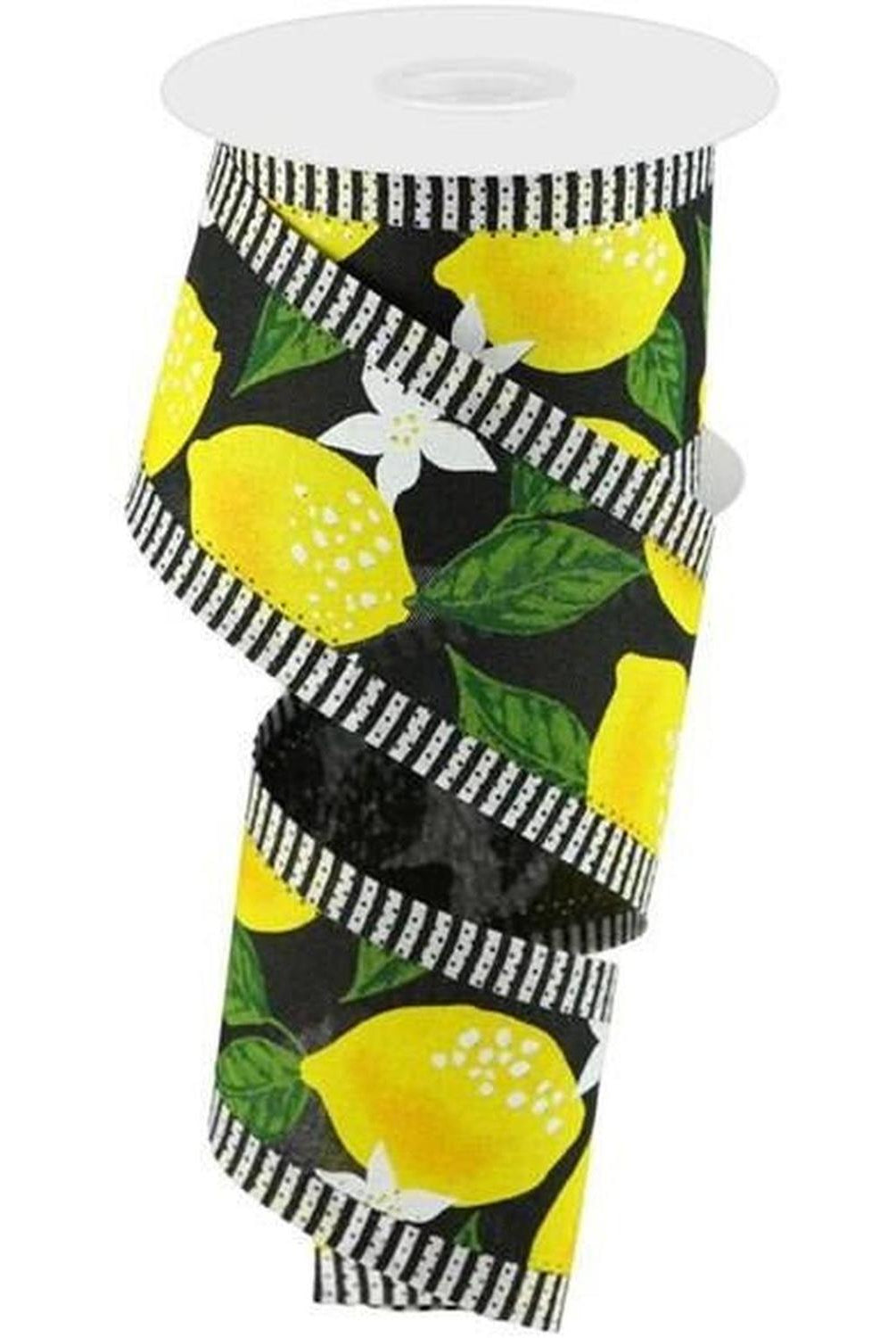 Shop For 2.5" Lemon Thin Stripes Ribbon: Black (10 Yards) at Michelle's aDOORable Creations