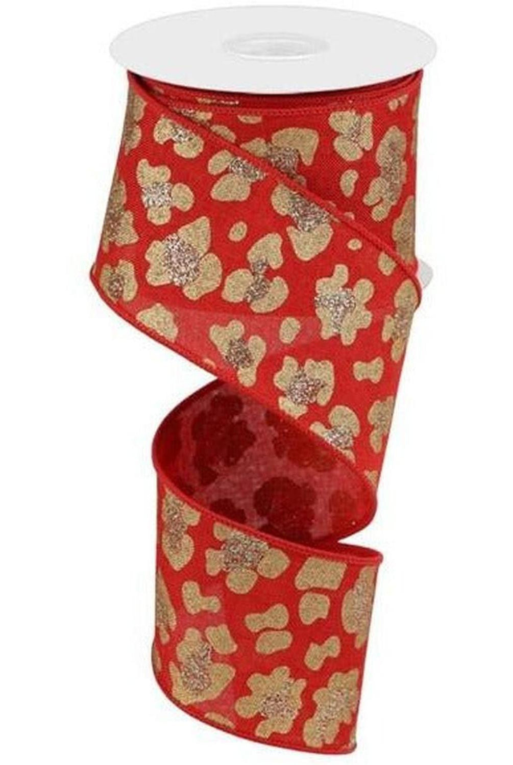 Shop For 2.5" Leopard Print Ribbon: Red (10 Yards) at Michelle's aDOORable Creations