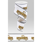 Shop For 2.5" Leopard Truck Gingham Edge Ribbon: White (10 Yards) at Michelle's aDOORable Creations