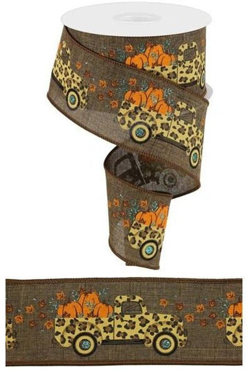 Shop For 2.5" Leopard Truck Royal Ribbon: Brown (10 Yards) at Michelle's aDOORable Creations