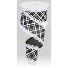 Shop For 2.5" Line Check Lace Ribbon: Black/White (10 Yard) at Michelle's aDOORable Creations