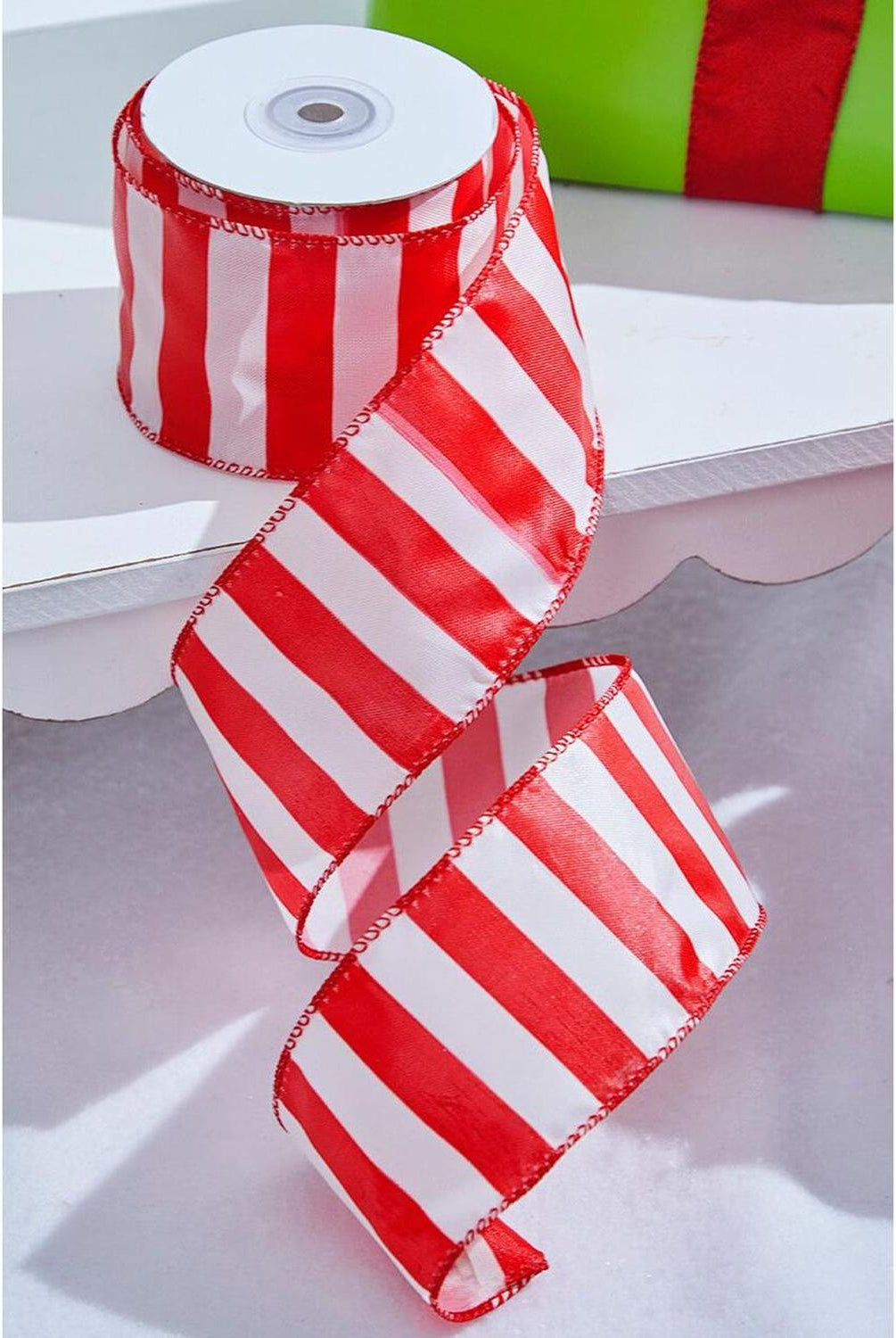 Shop For 2.5" Make Me A Candy Striper Ribbon: Red (10 Yards) at Michelle's aDOORable Creations