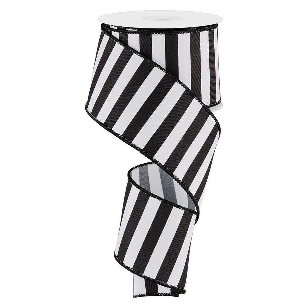 Shop For 2.5" Medium Horizontal Stripe Ribbon: Black (10 Yard) at Michelle's aDOORable Creations