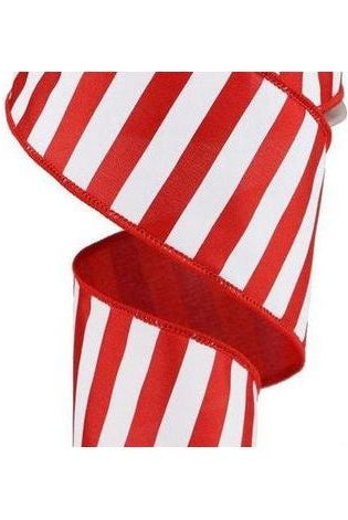Shop For 2.5" Medium Horizontal Stripe Ribbon: Red & White (10 Yards) at Michelle's aDOORable Creations