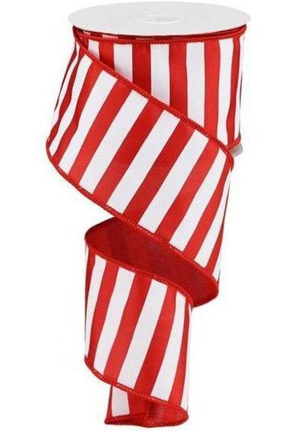 Shop For 2.5" Medium Horizontal Stripe Ribbon: Red & White (10 Yards) at Michelle's aDOORable Creations