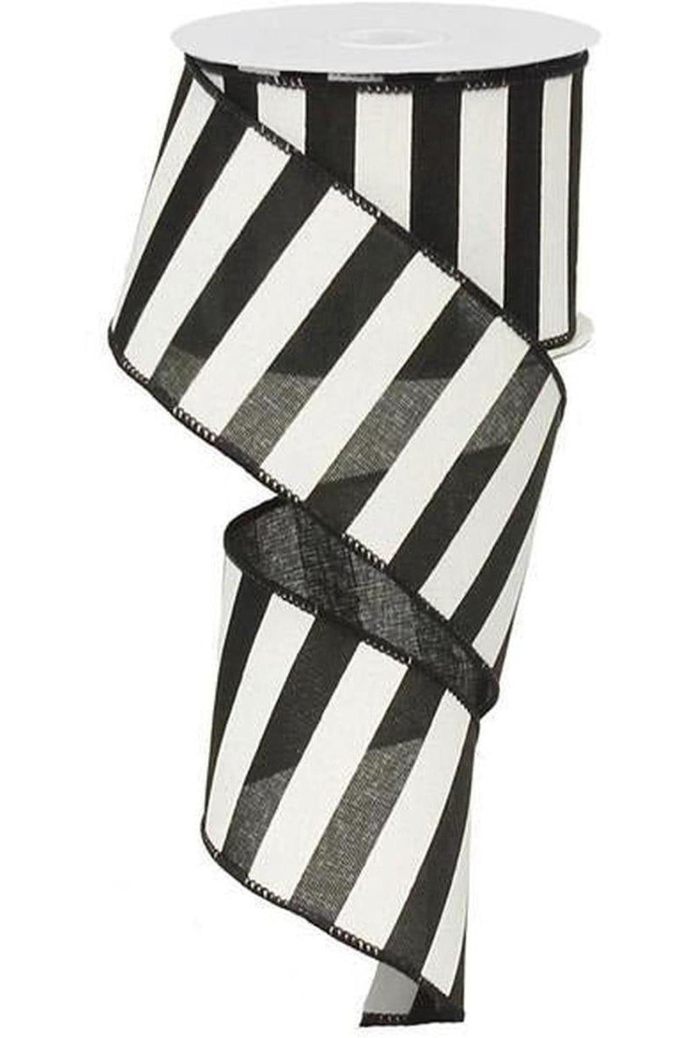 Shop For 2.5" Medium Horizontal Striped Ribbon: Black/White (10 Yard) at Michelle's aDOORable Creations