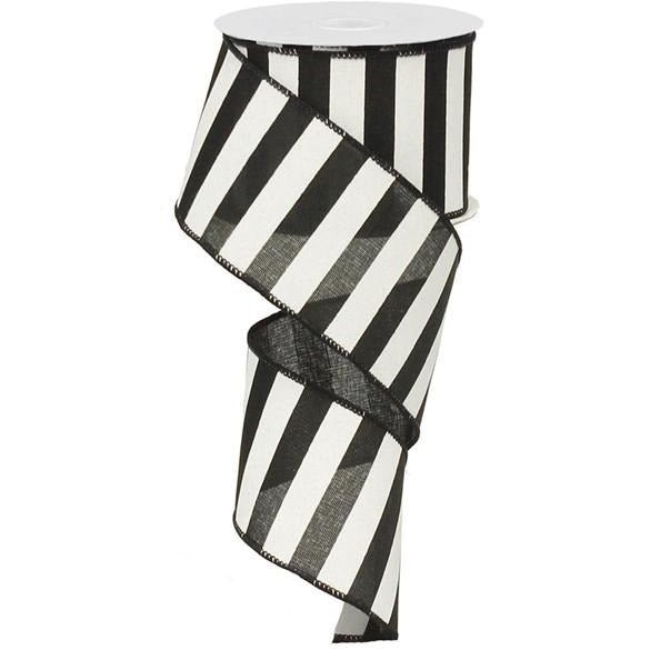 Shop For 2.5" Medium Horizontal Striped Ribbon: Black/White (10 Yard) at Michelle's aDOORable Creations