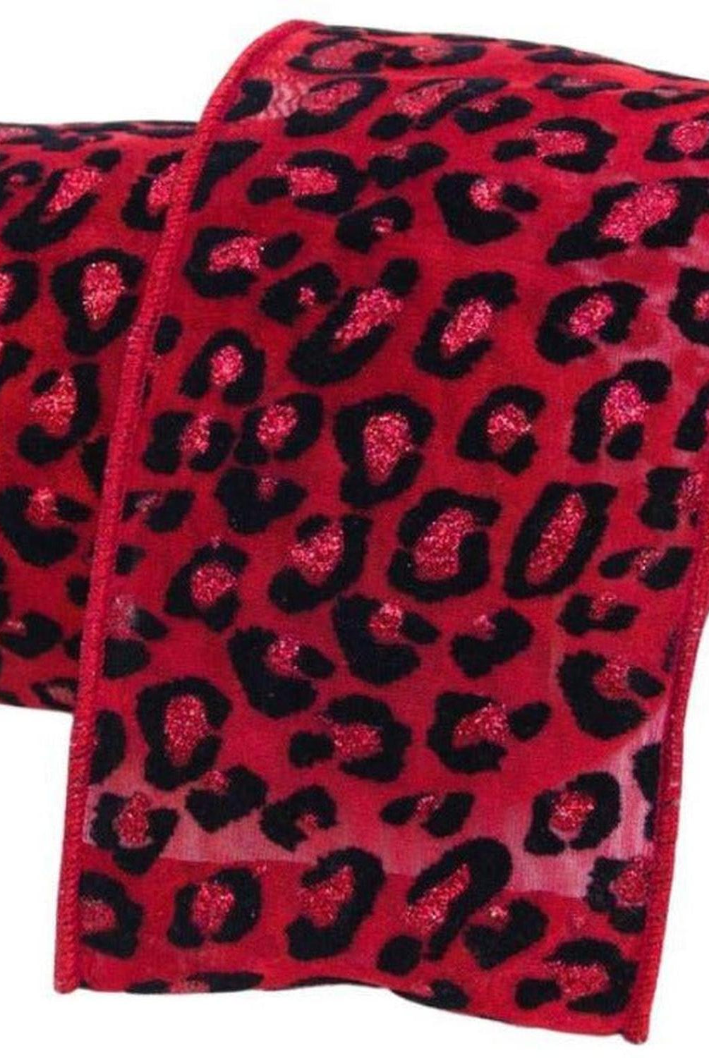 Shop For 2.5" Metallic Cheetah Ribbon: Red (10 Yards) at Michelle's aDOORable Creations