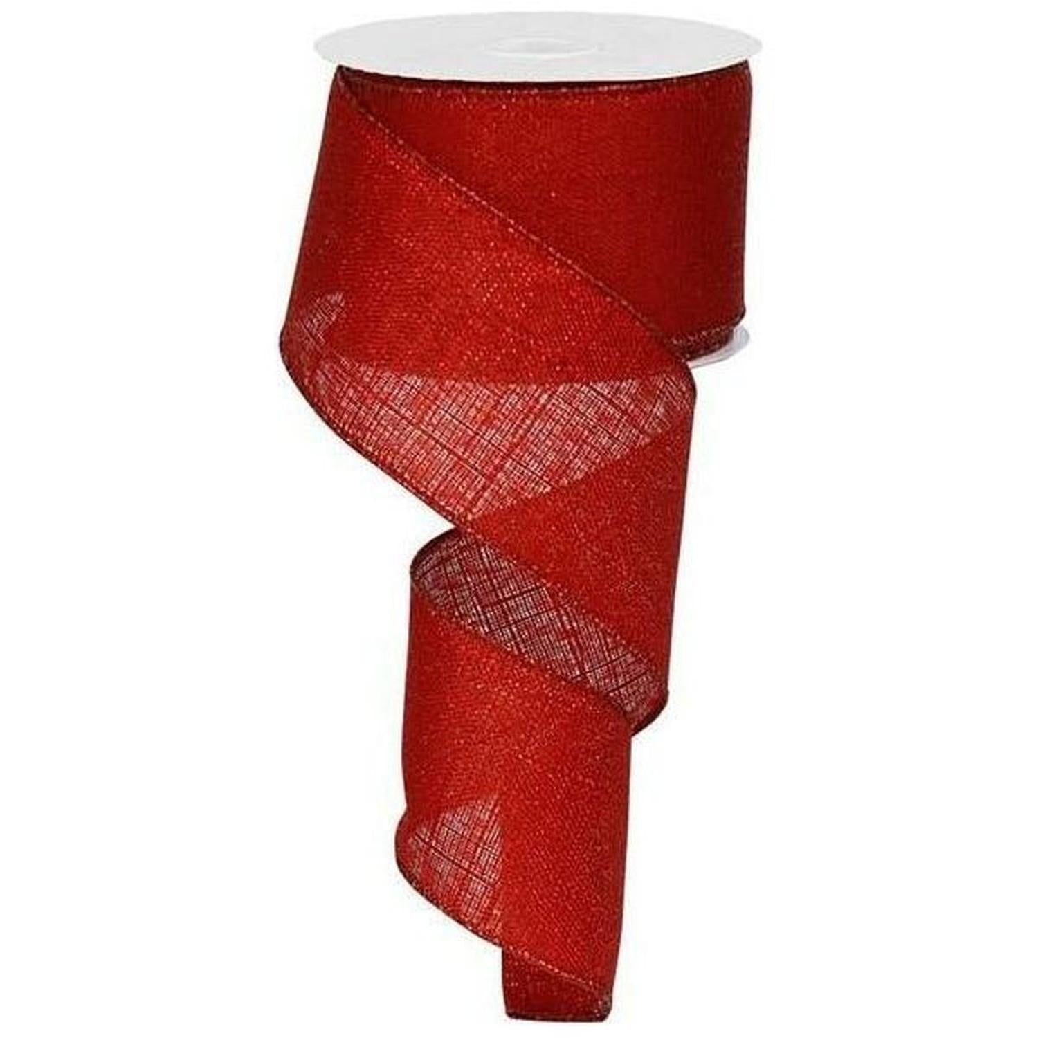 Shop For 2.5" Metallic Royal Canvas Ribbon: Red (10 Yards) at Michelle's aDOORable Creations