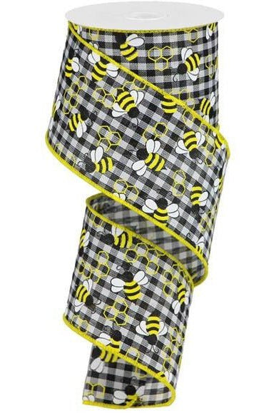 Shop For 2.5" Mini Bumblebees on Royal Ribbon: Gingham Check (10 Yards) at Michelle's aDOORable Creations