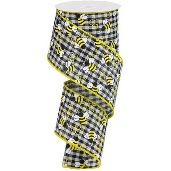 Shop For 2.5" Mini Bumblebees on Royal Ribbon: Gingham Check (10 Yards) at Michelle's aDOORable Creations