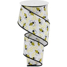 Shop For 2.5" Mini Bumblebees on Royal Ribbon: White (10 Yards) at Michelle's aDOORable Creations