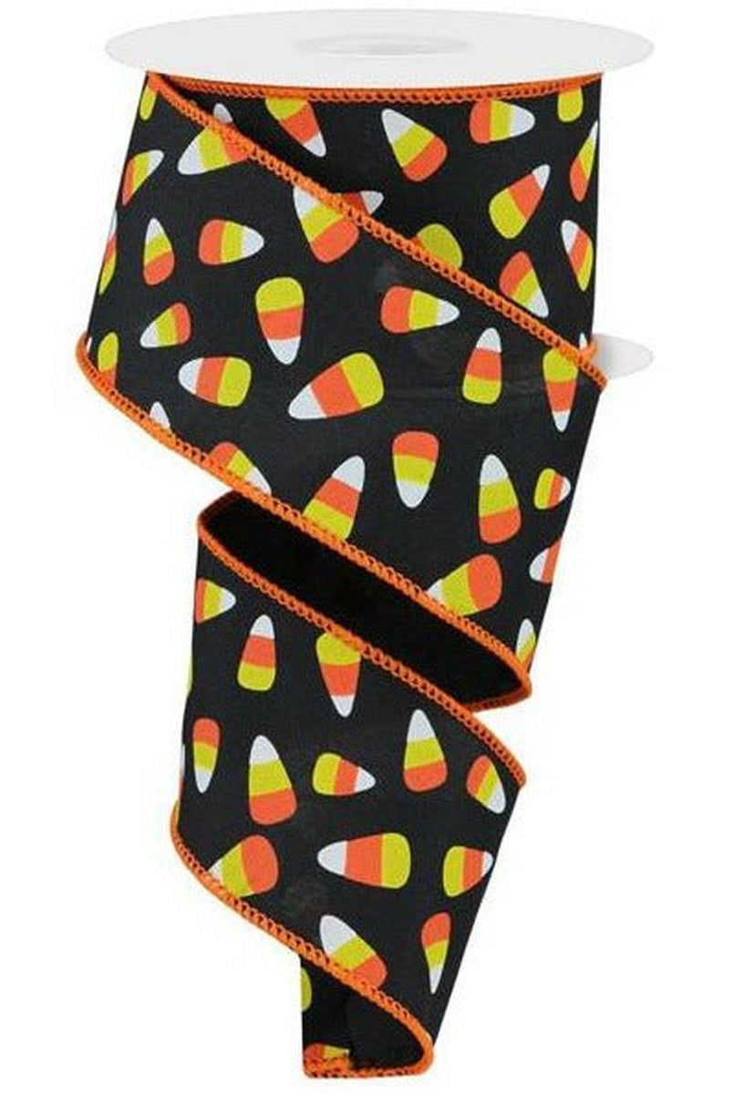 Shop For 2.5" Mini Candy Corn Ribbon: Black (10 Yards) at Michelle's aDOORable Creations