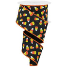 Shop For 2.5" Mini Candy Corn Ribbon: Black (10 Yards) at Michelle's aDOORable Creations