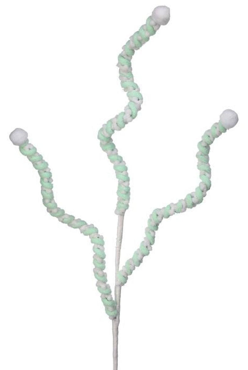 Shop For 25" Mini Cotton Ball Peppermint Spray: Green & White at Michelle's aDOORable Creations