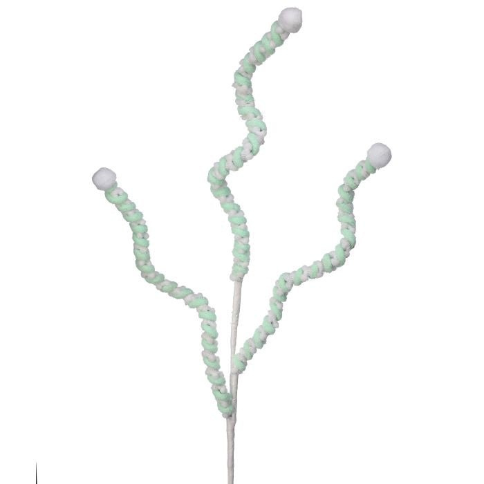 Shop For 25" Mini Cotton Ball Peppermint Spray: Green & White at Michelle's aDOORable Creations