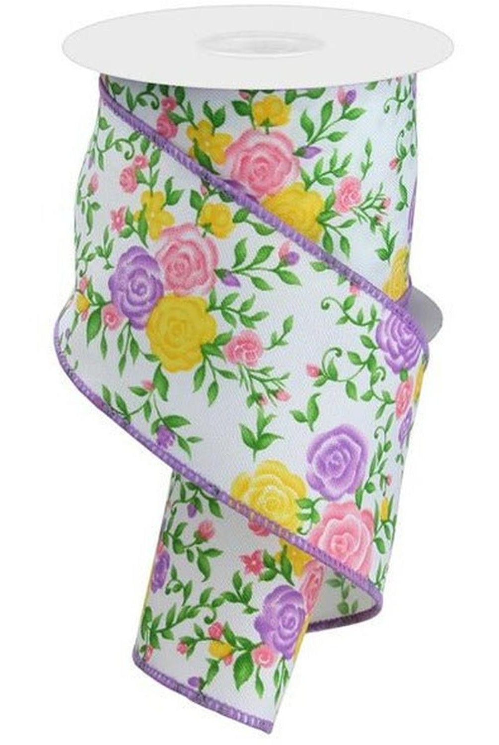 2.5" Mini Roses Ribbon: Lavender (10 Yards)