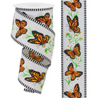 Shop For 2.5" Monarch Stripe Edge Ribbon: White (10 Yards) at Michelle's aDOORable Creations