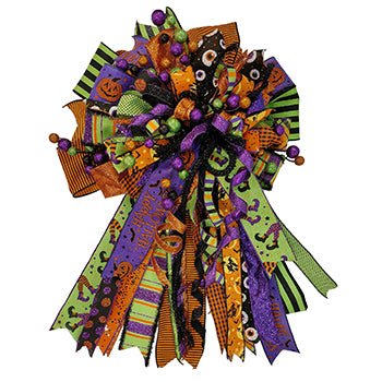 Shop For 2.5" Multi Glitter Dots: Black, Purple and Orange (10 Yards) at Michelle's aDOORable Creations