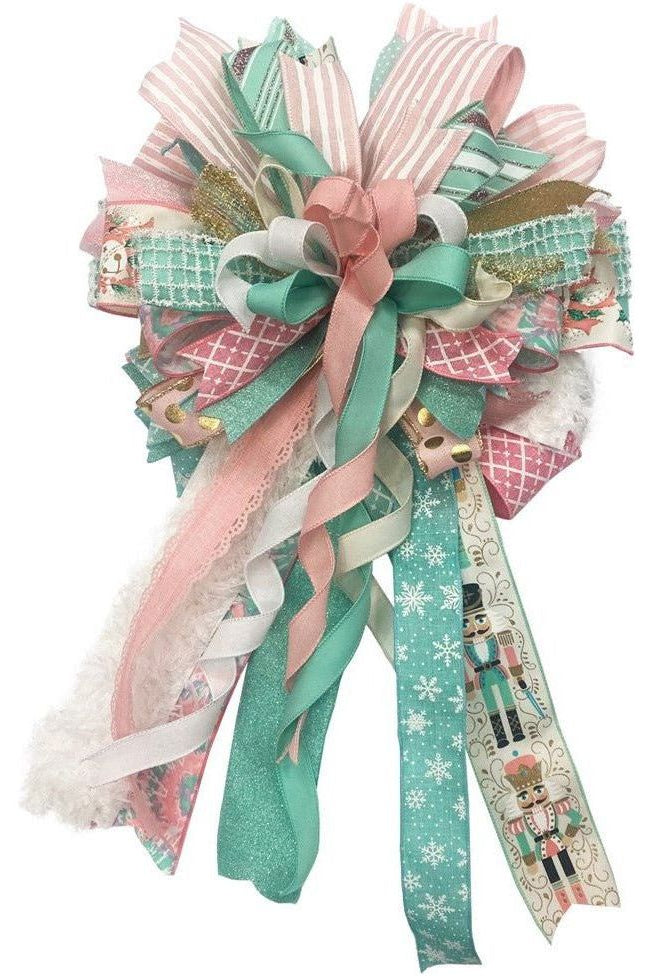 Shop For 2.5" Nutcracker Ribbon: Ivory/Mint Green (10 Yards) at Michelle's aDOORable Creations