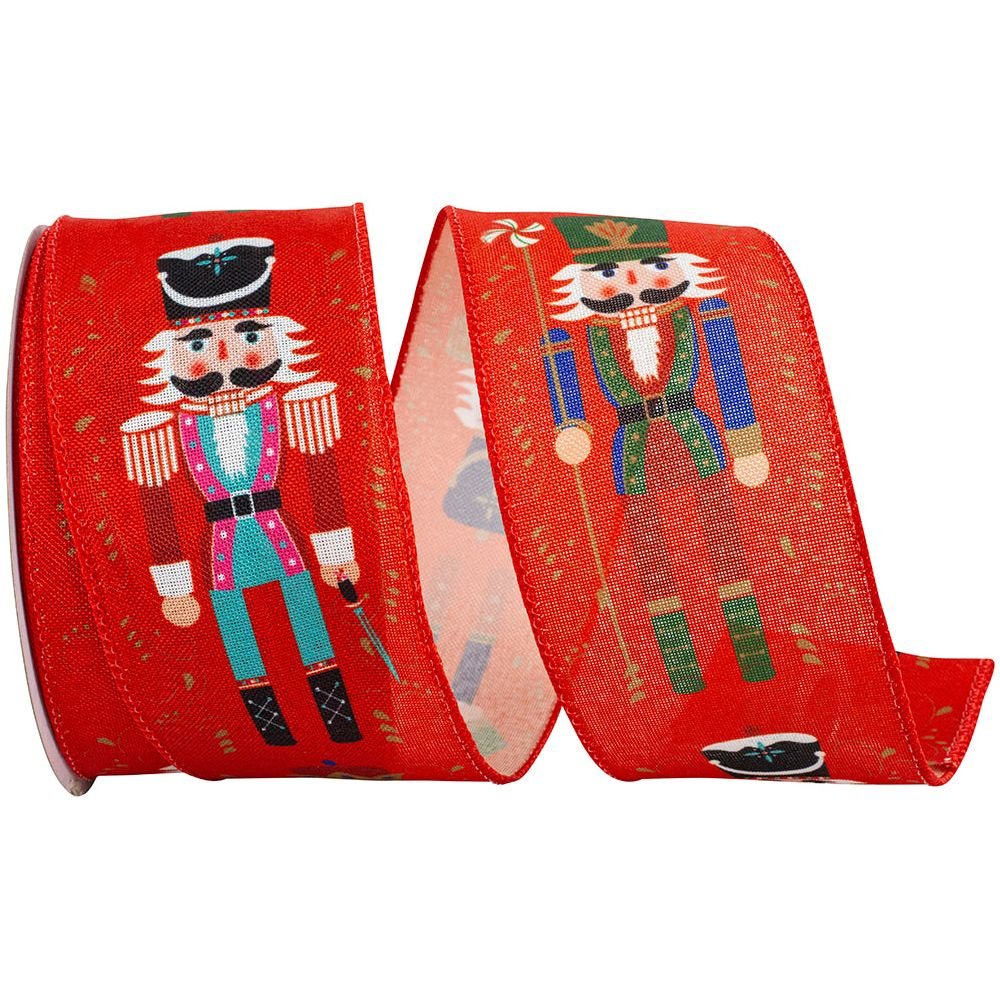 Shop For 2.5" Nutcracker Scroll Ribbon: Red (10 Yards) at Michelle's aDOORable Creations