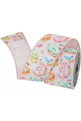 2.5" Pastel Pastries Ribbon: Pink - Michelle's aDOORable Creations - Wired Edge Ribbon