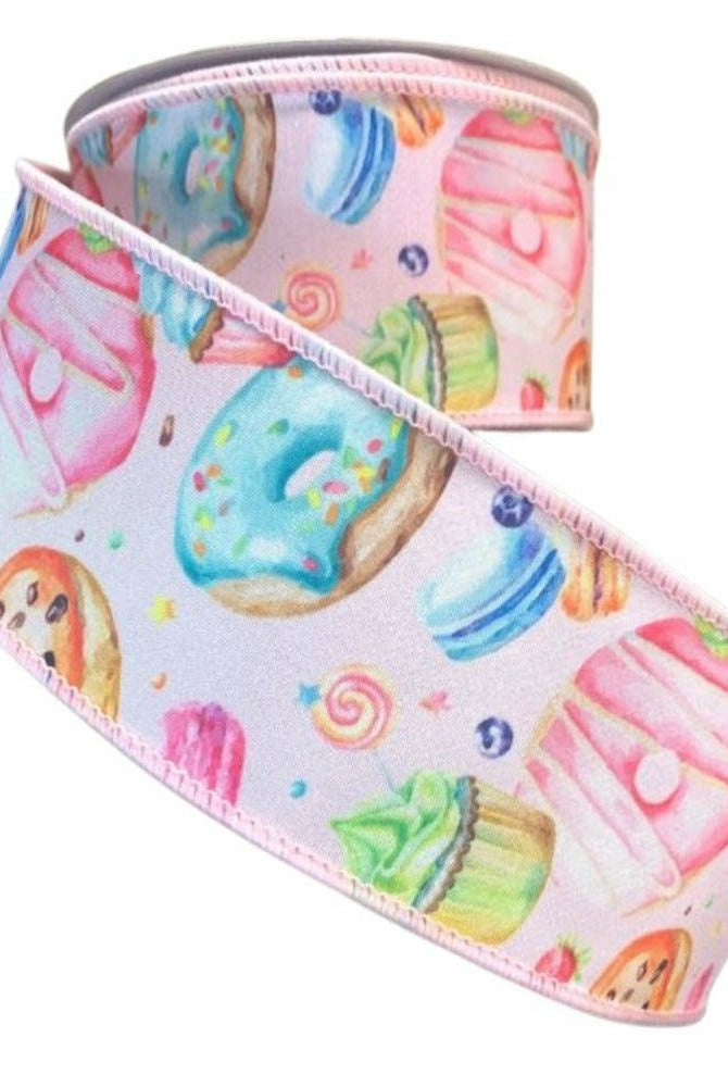 Shop For 2.5" Pastel Pastries Ribbon: Pink at Michelle's aDOORable Creations