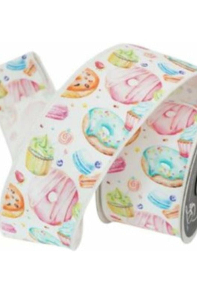 Shop For 2.5" Pastel Pastries Ribbon: White at Michelle's aDOORable Creations