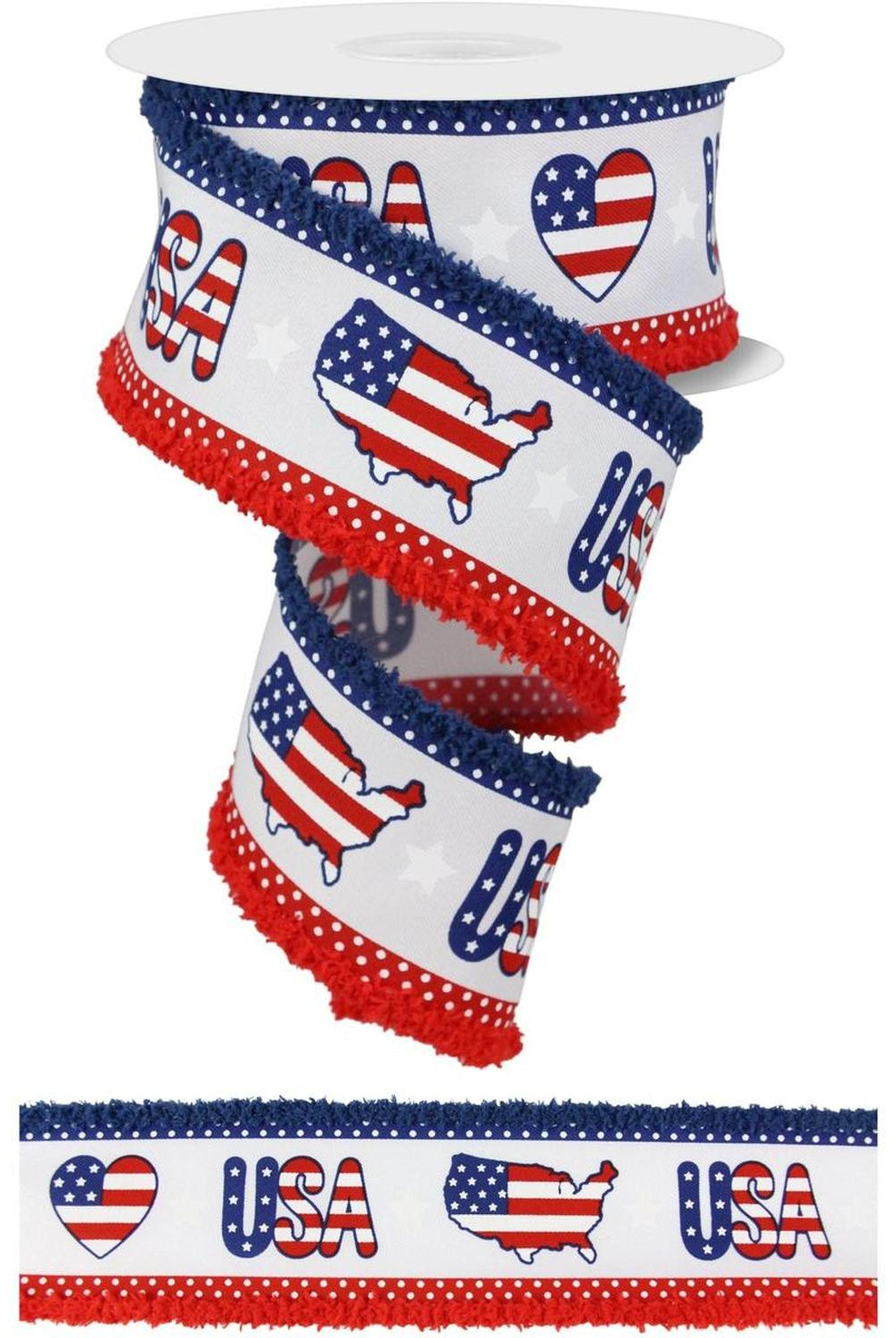 2.5" Pattern USA Drift Ribbon: Red, White, Blue (10 Yards)