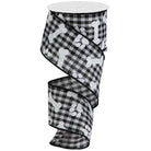 Shop For 2.5" Paw Print Bone Check Ribbon: Black/White (10 Yards) at Michelle's aDOORable Creations