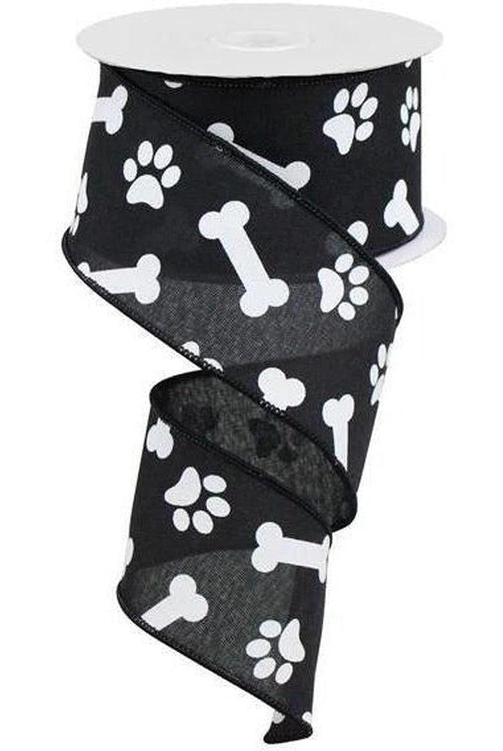 Shop For 2.5" Paw Print Royal Ribbon: Black (10 Yards) at Michelle's aDOORable Creations