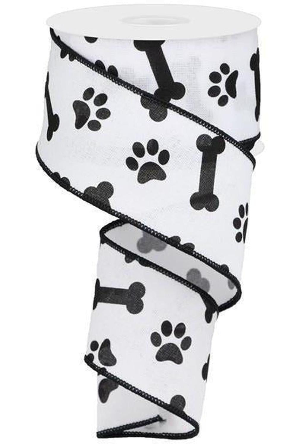 Shop For 2.5" Paw Print Royal Ribbon: White (10 Yards) at Michelle's aDOORable Creations