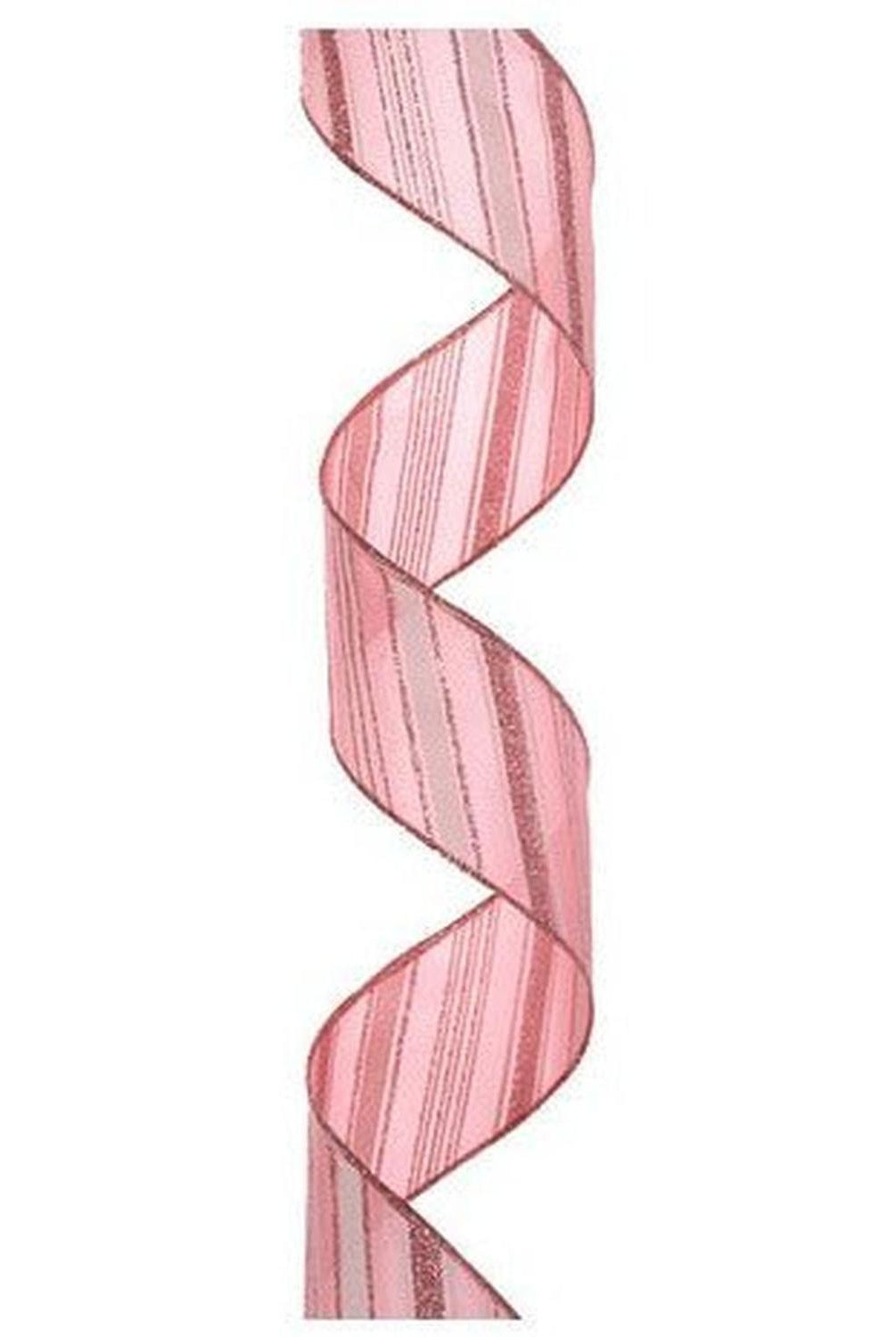 2.5" Peppermint Stripe Ribbon: Pink/White (10 Yards)
