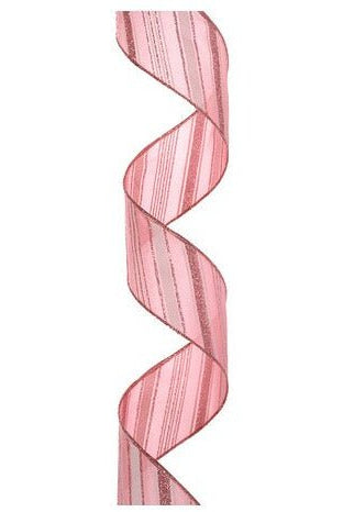 Shop For 2.5" Peppermint Stripe Ribbon: Pink/White (10 Yards) at Michelle's aDOORable Creations