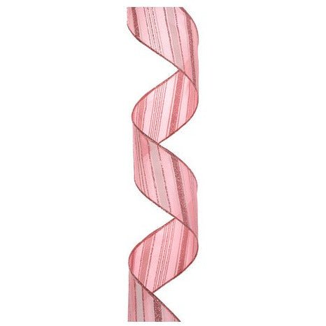 Shop For 2.5" Peppermint Stripe Ribbon: Pink/White (10 Yards) at Michelle's aDOORable Creations