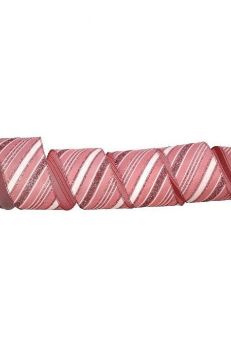 Shop For 2.5" Peppermint Stripe Ribbon: Pink/White (10 Yards) at Michelle's aDOORable Creations