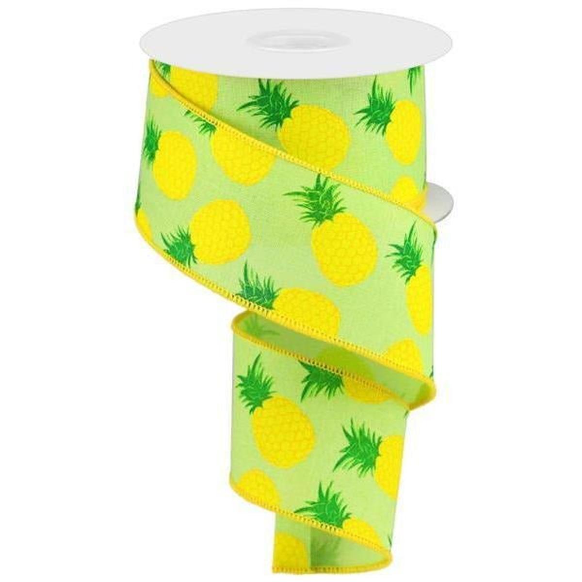 Shop For 2.5" Pineapple Royal Ribbon: Green (10 Yards) at Michelle's aDOORable Creations