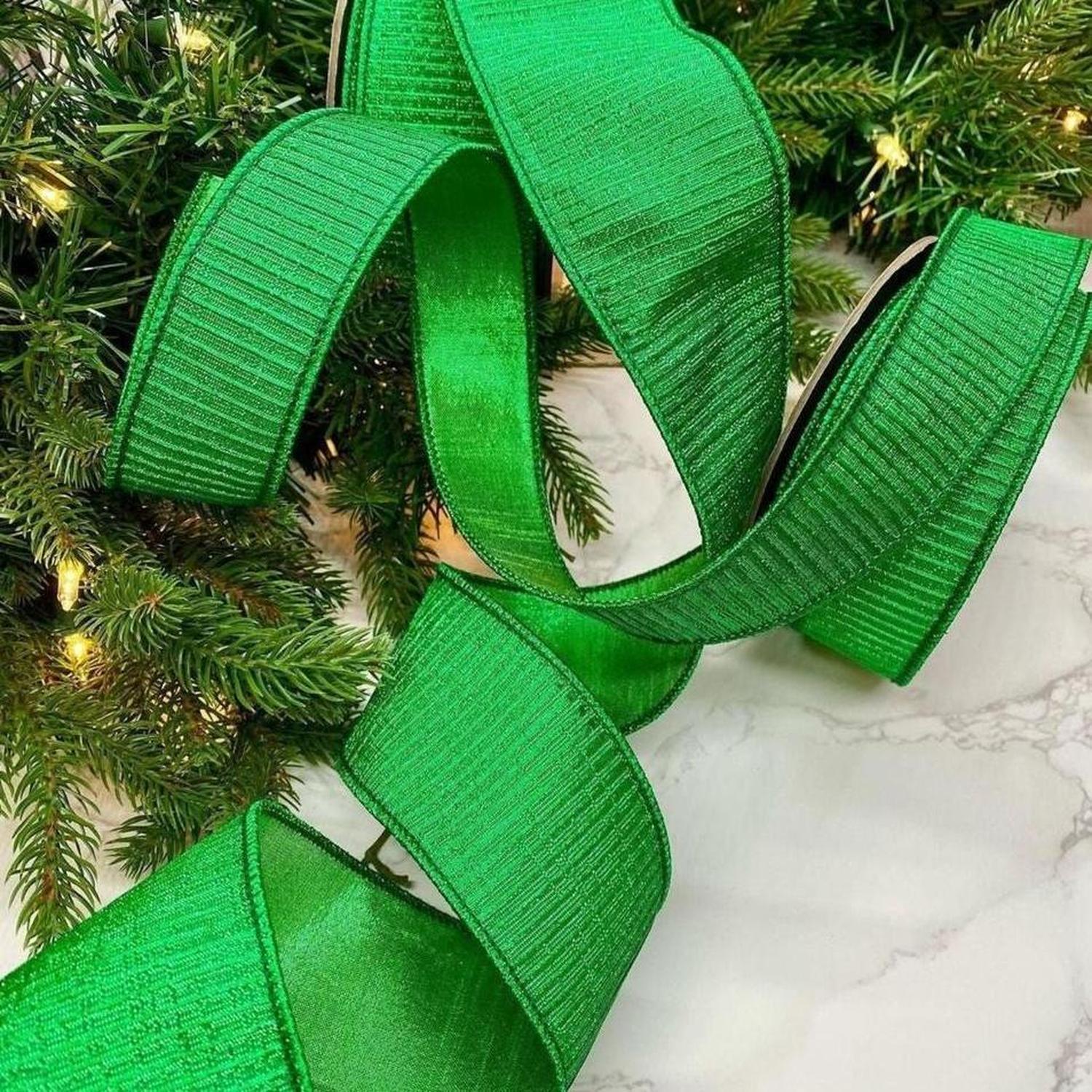 Shop For 2.5" Pleated Lame Ribbon: Green (10 Yards) at Michelle's aDOORable Creations