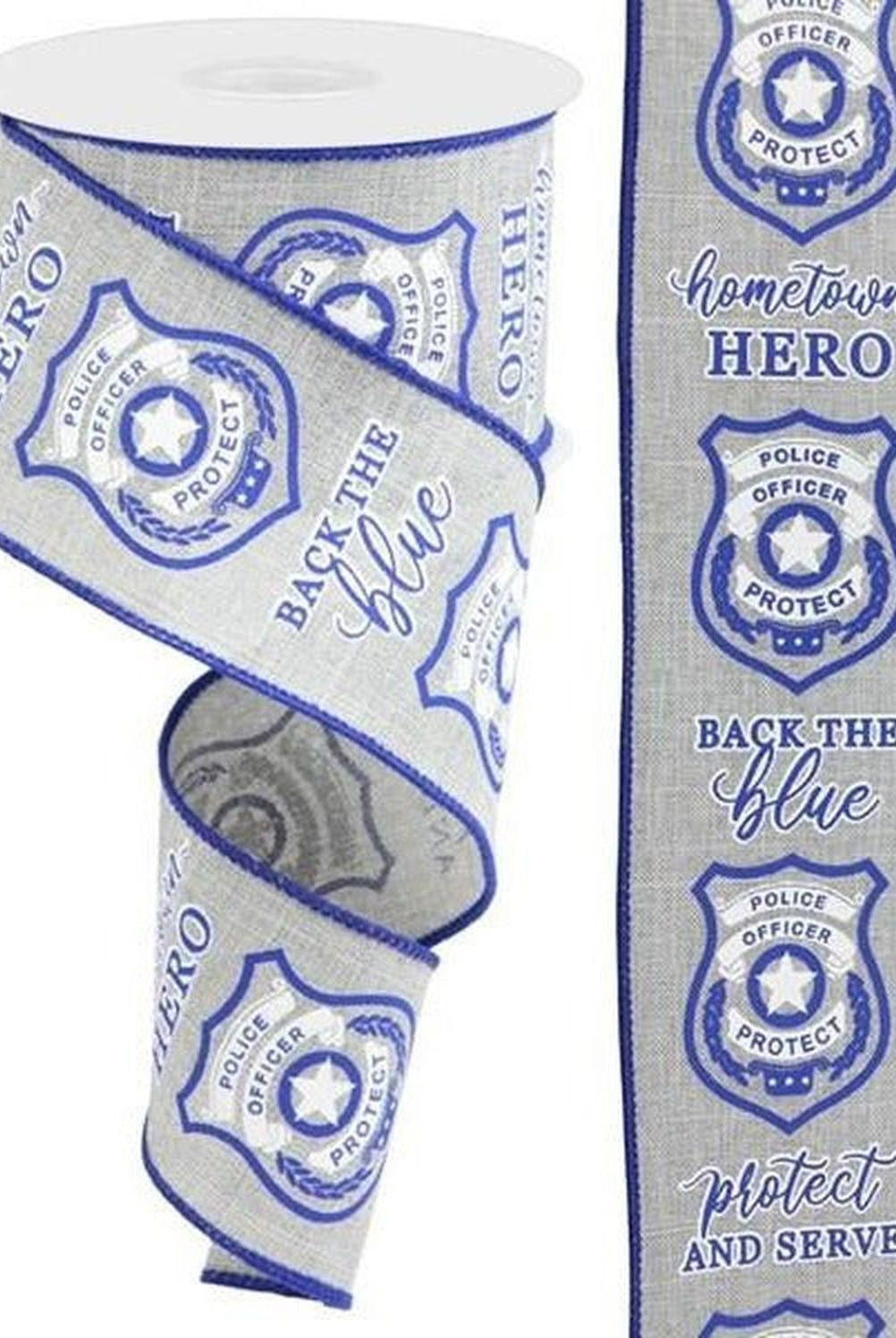 2.5" Police Badge Ribbon: Grey (10 Yards)