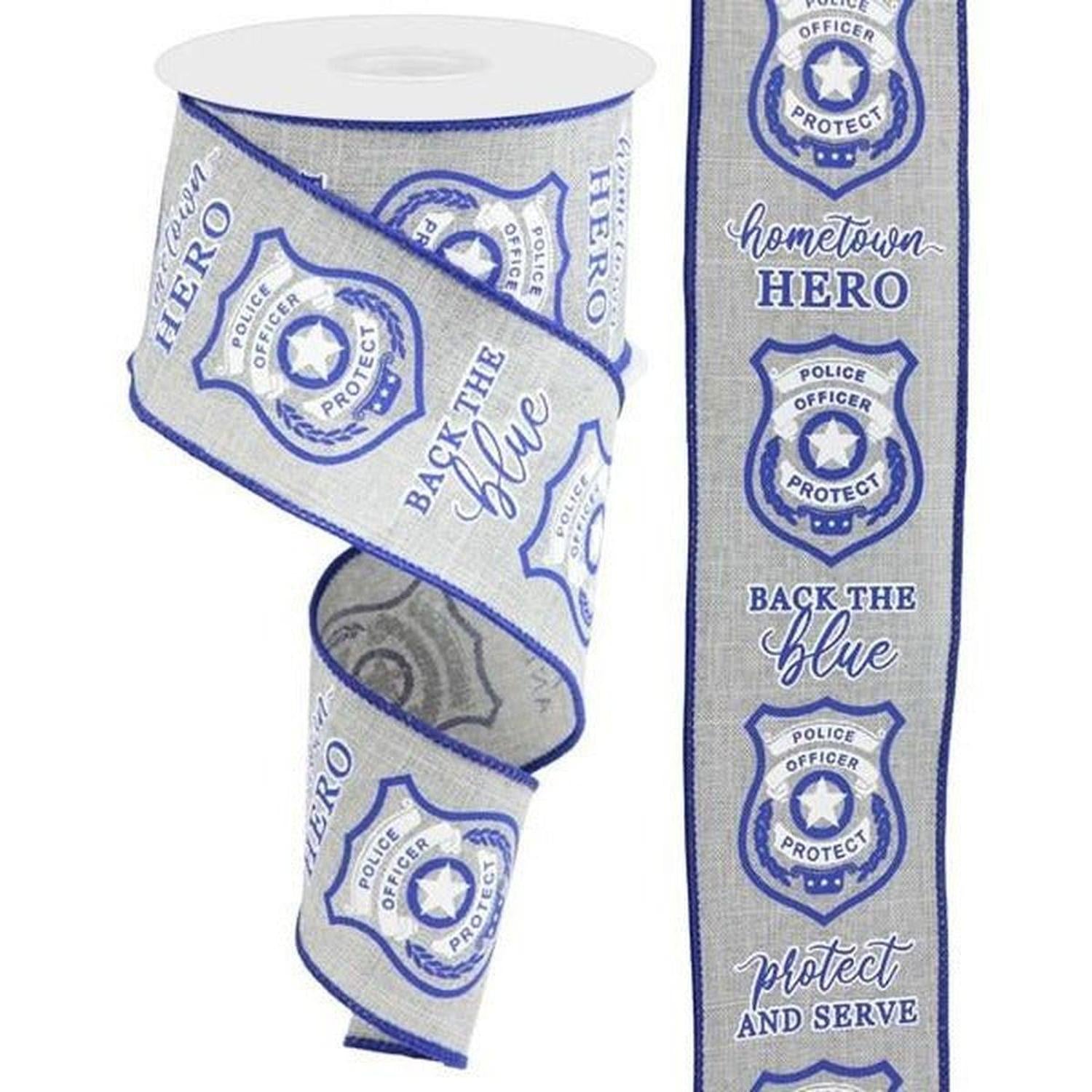 2.5" Police Badge Ribbon: Grey (10 Yards)