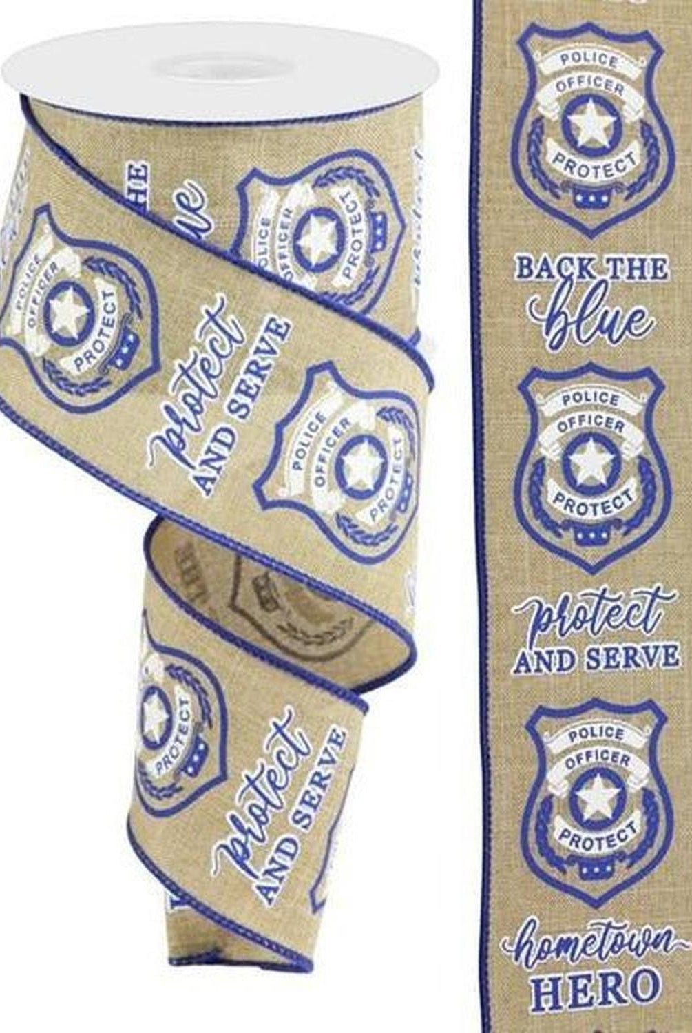 2.5" Police Badge Ribbon: Light Beige (10 Yards)