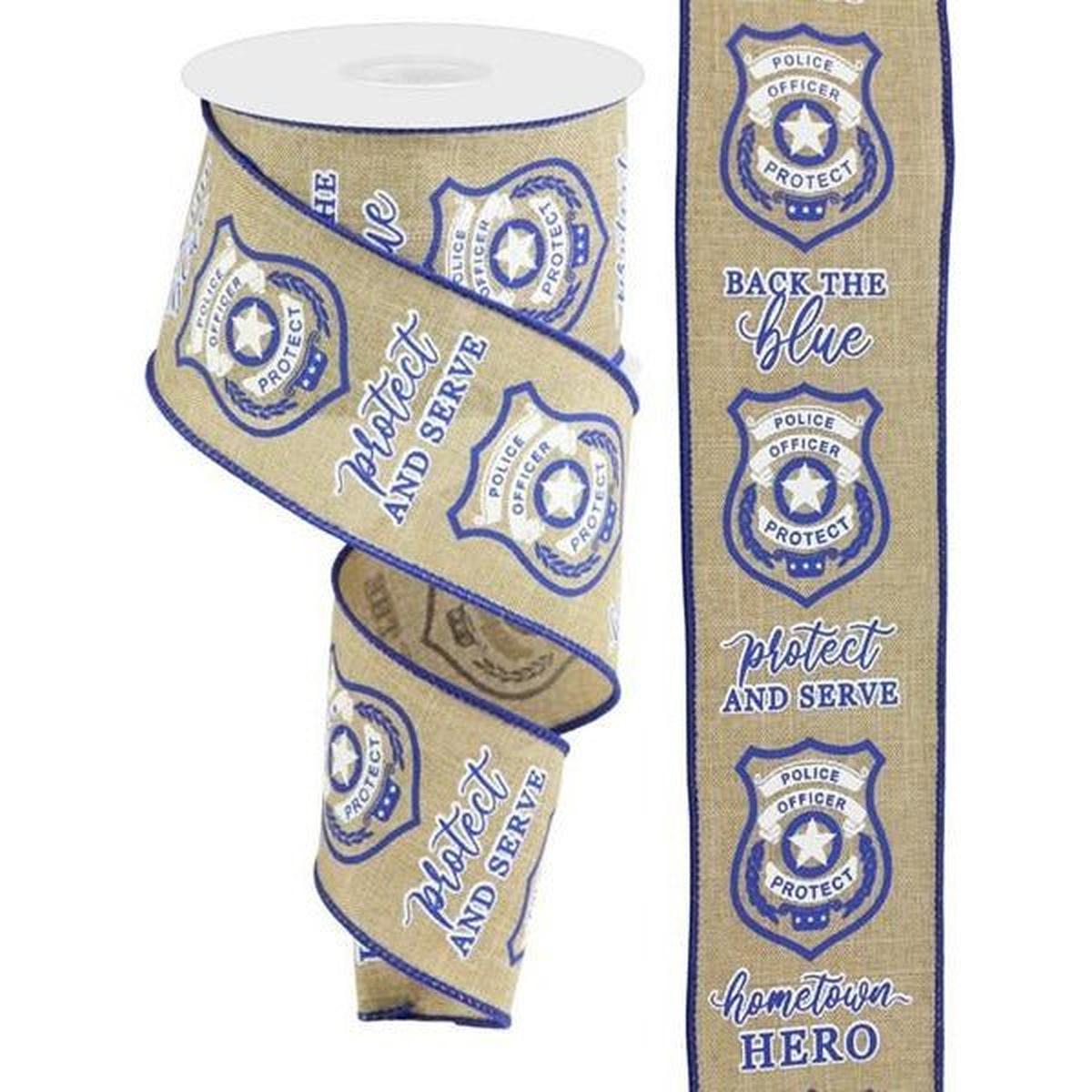 Shop For 2.5" Police Badge Ribbon: Light Beige (10 Yards) at Michelle's aDOORable Creations