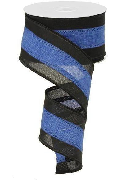 Shop For 2.5" Police Support Ribbon: Black & Blue (10 Yards) at Michelle's aDOORable Creations