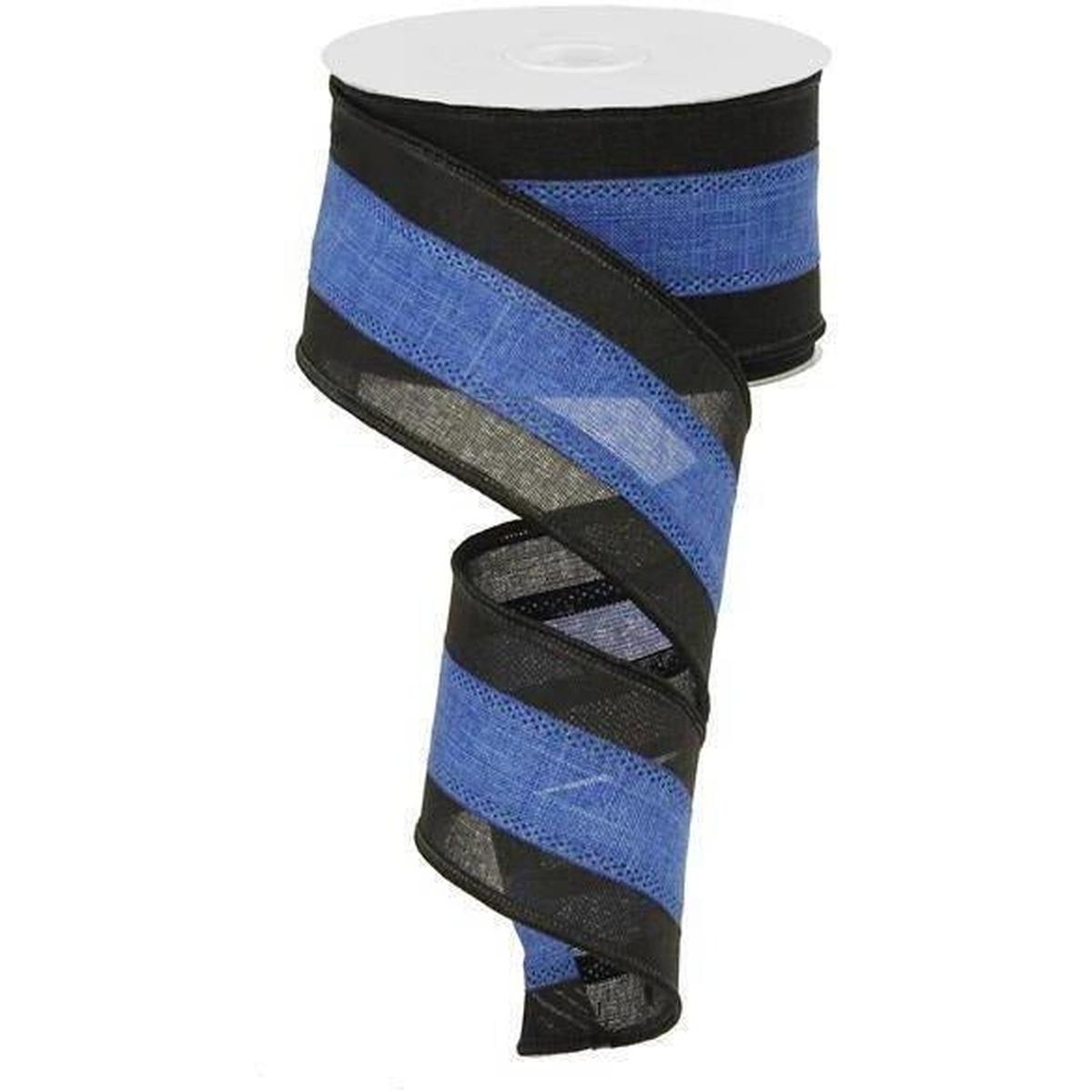 Shop For 2.5" Police Support Ribbon: Black & Blue (10 Yards) at Michelle's aDOORable Creations