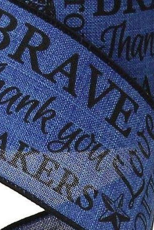 Shop For 2.5" Police Support Ribbon: Black & Royal Blue (10 Yards) at Michelle's aDOORable Creations