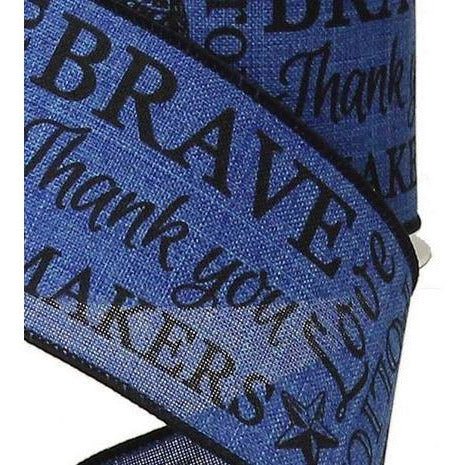 Shop For 2.5" Police Support Ribbon: Black & Royal Blue (10 Yards) at Michelle's aDOORable Creations